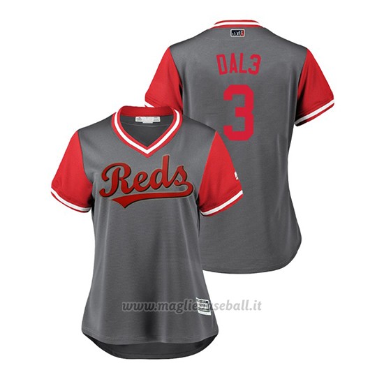 Maglia Baseball Donna Cincinnati Reds Scooter Gennett 2018 Llws Players Weekend Dal3 Grigio